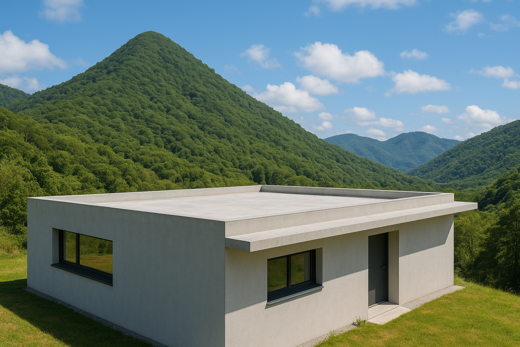 House with slab roof
